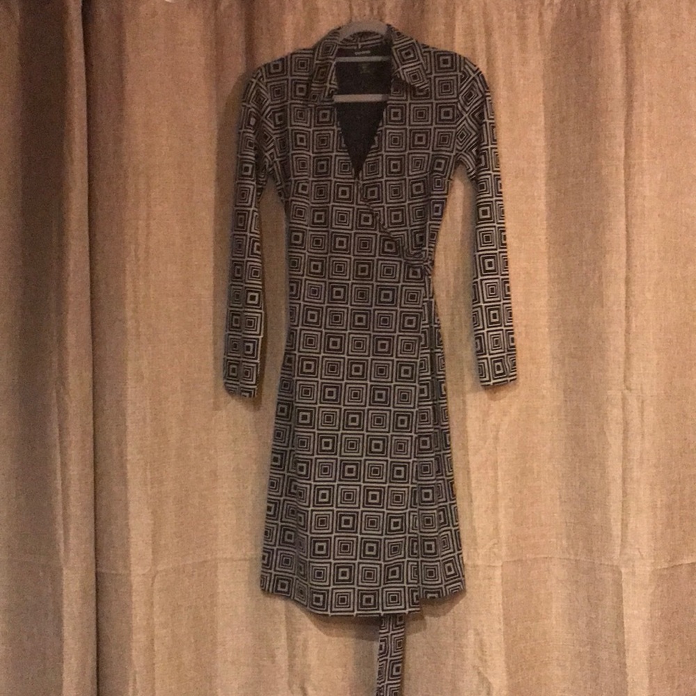 Sexy geometric pattern wrap dress